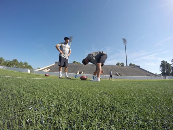 James Winchester in his long-snap stance